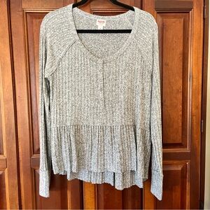 Vintage Mossimo Target Gray Ribbed Knit Top